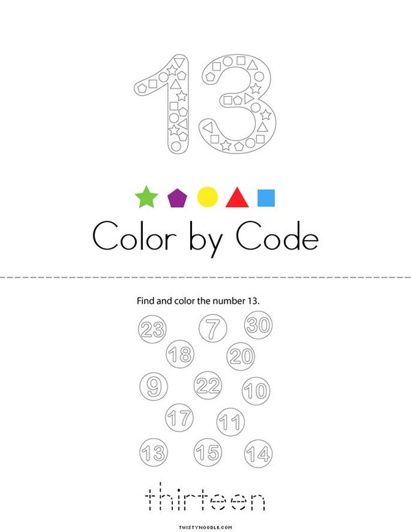 Number 13 Activity Mini Book - Sheet 2