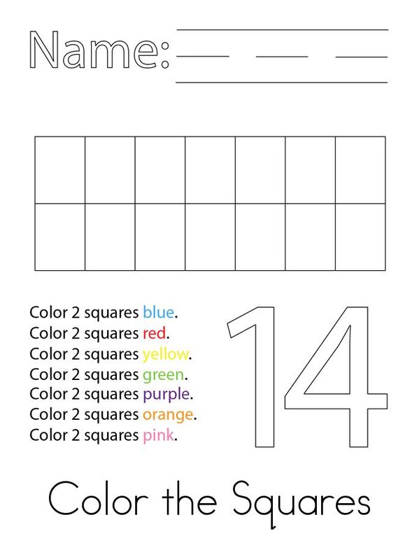 Number 14 Activity Mini Book - Sheet 1