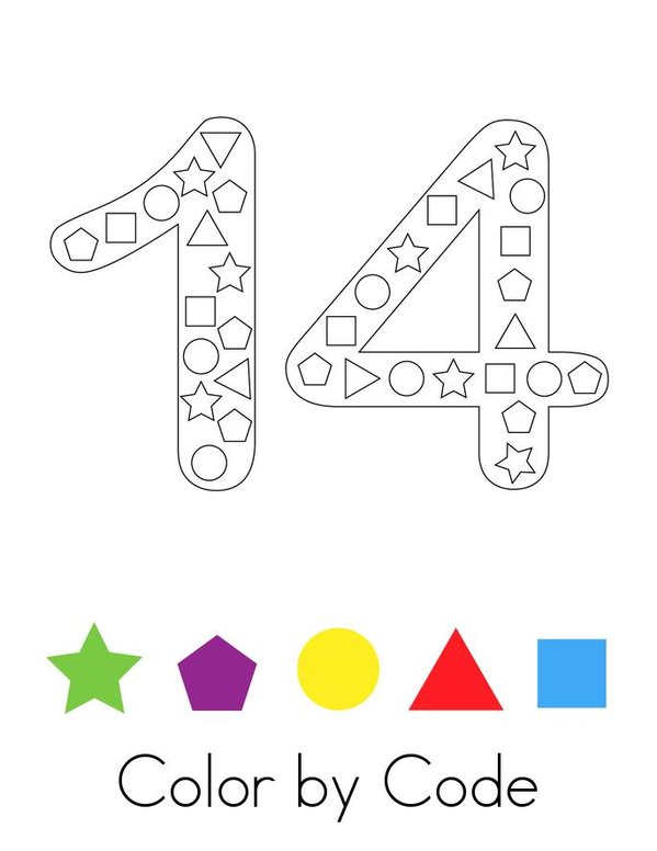 Number 14 Activity Mini Book - Sheet 3