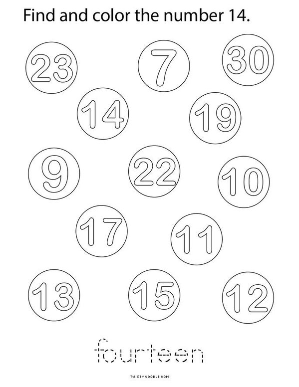 Number 14 Activity Mini Book - Sheet 4