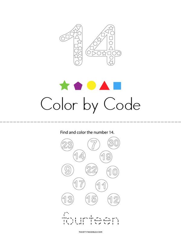 Number 14 Activity Mini Book - Sheet 2