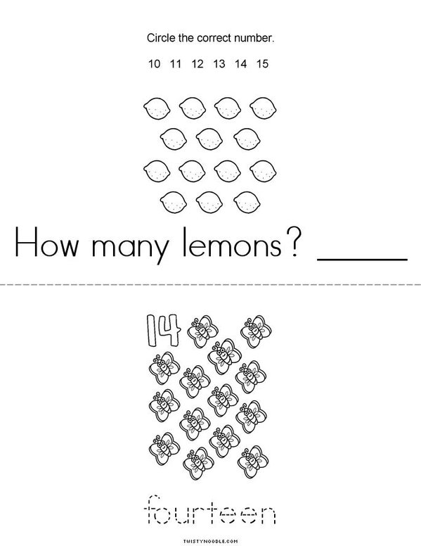 I can count to 14! Mini Book - Sheet 2