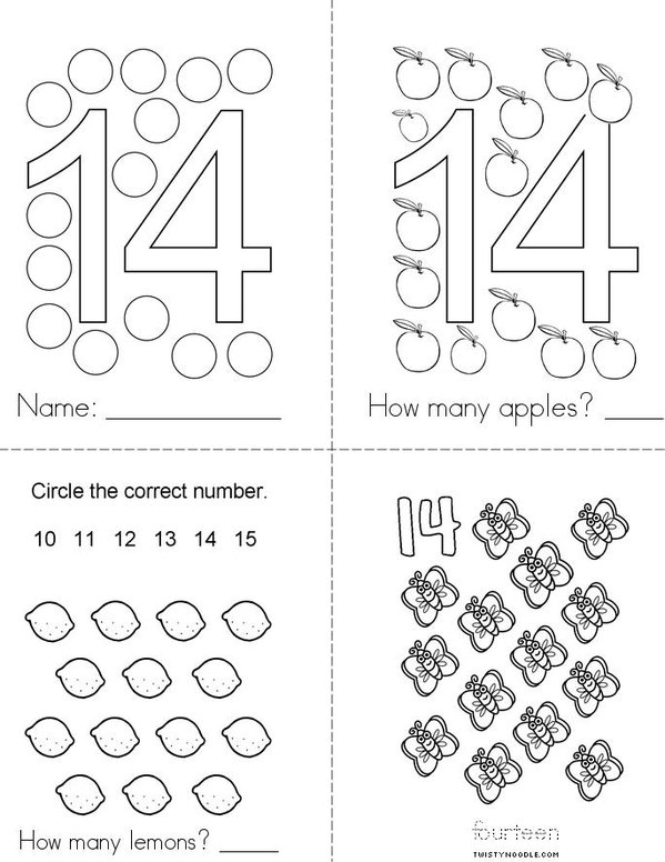 I can count to 14! Mini Book