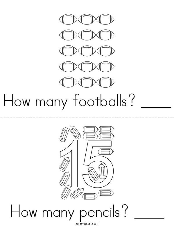 I can count to 15! Mini Book - Sheet 2