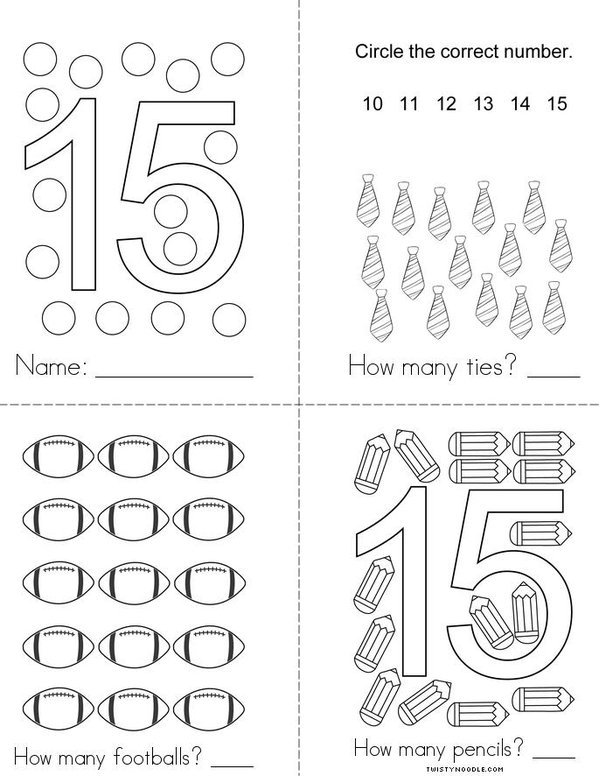I can count to 15! Mini Book