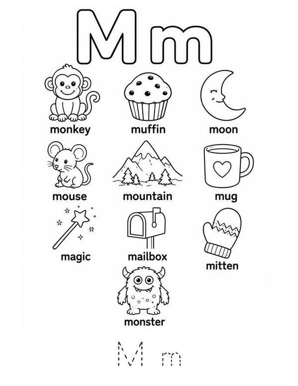My Colorful Alphabet Mini Book - Sheet 13