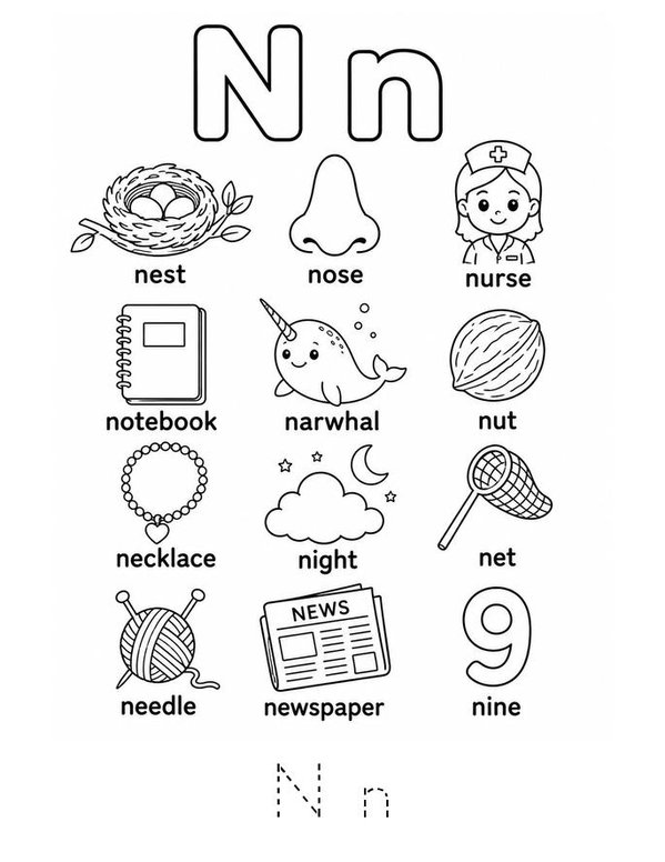 My Colorful Alphabet Mini Book - Sheet 14