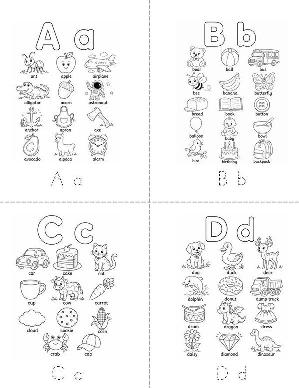 My Colorful Alphabet Mini Book - Sheet 1