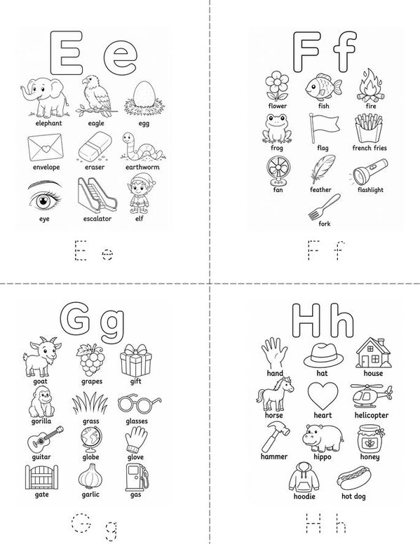 My Colorful Alphabet Mini Book - Sheet 2