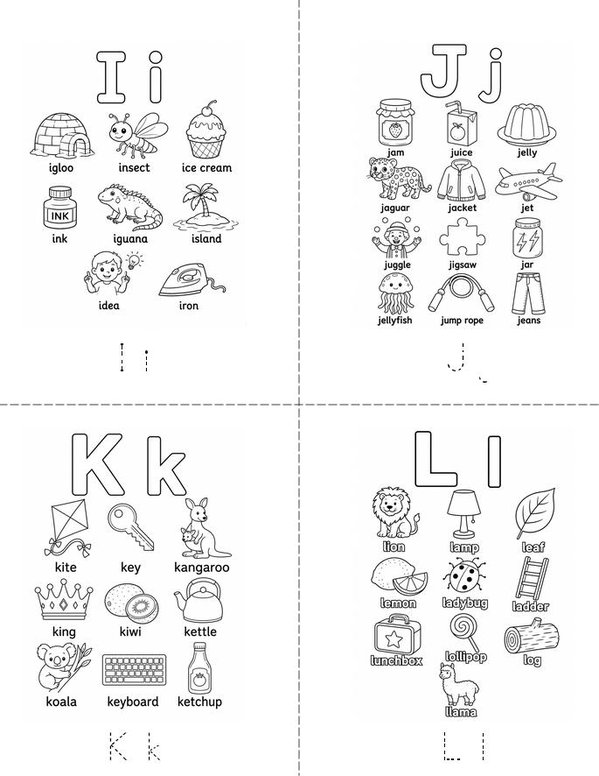 My Colorful Alphabet Mini Book - Sheet 3