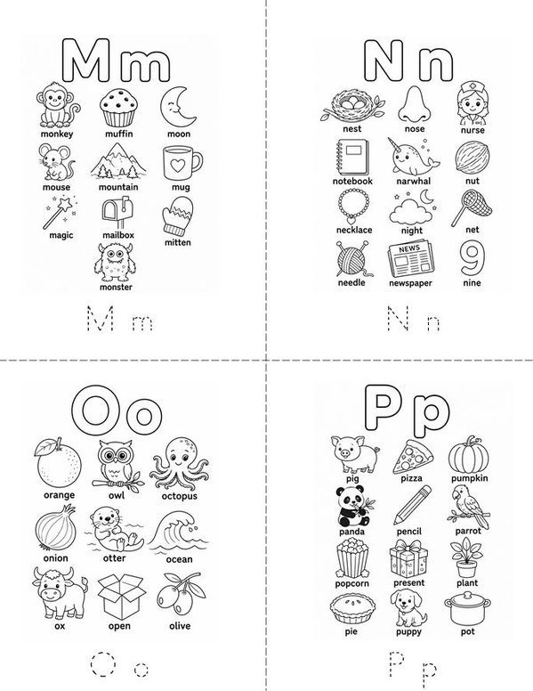 My Colorful Alphabet Mini Book - Sheet 4