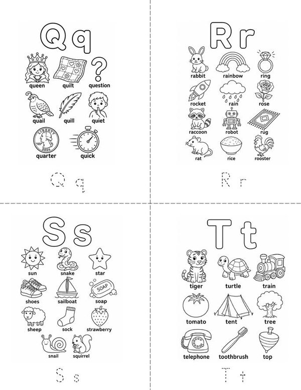 My Colorful Alphabet Mini Book - Sheet 5