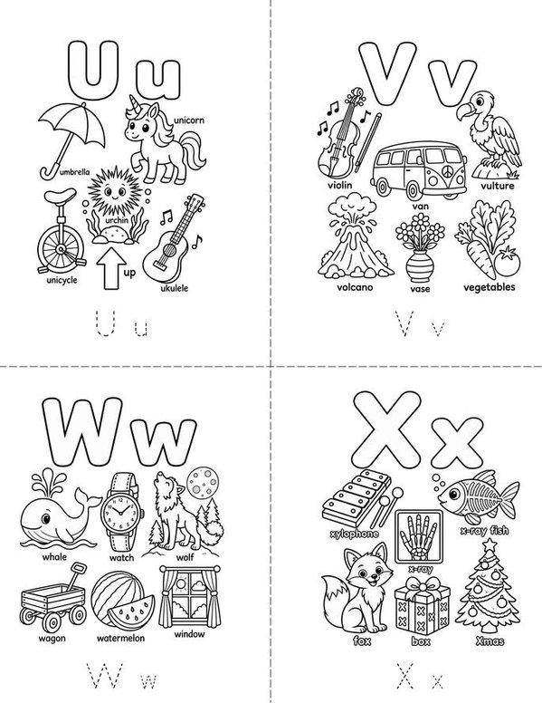 My Colorful Alphabet Mini Book - Sheet 6