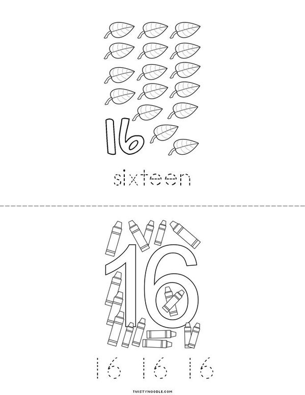 Sixteen Writing Practice Mini Book - Sheet 2