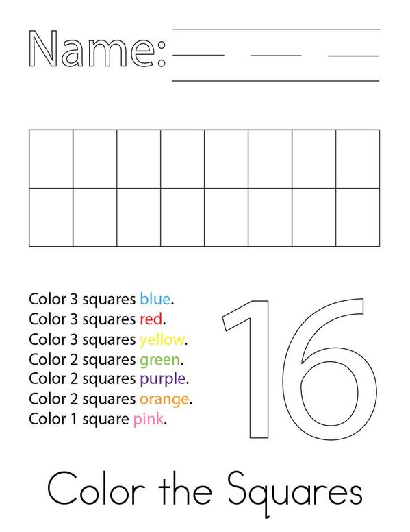 Number 16 Activity Mini Book - Sheet 1