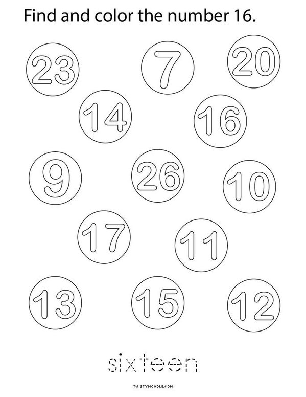 Number 16 Activity Mini Book - Sheet 4