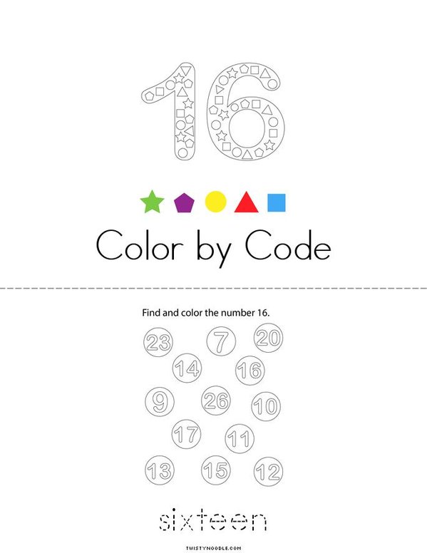 Number 16 Activity Mini Book - Sheet 2