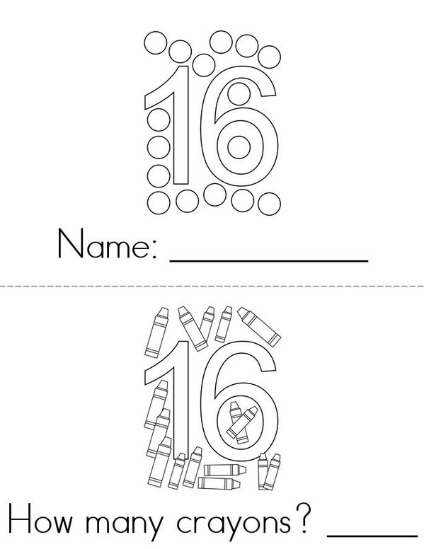 I can count to 16! Mini Book - Sheet 1