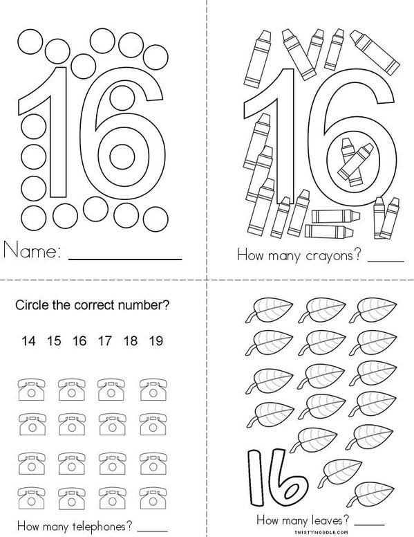 I can count to 16! Mini Book