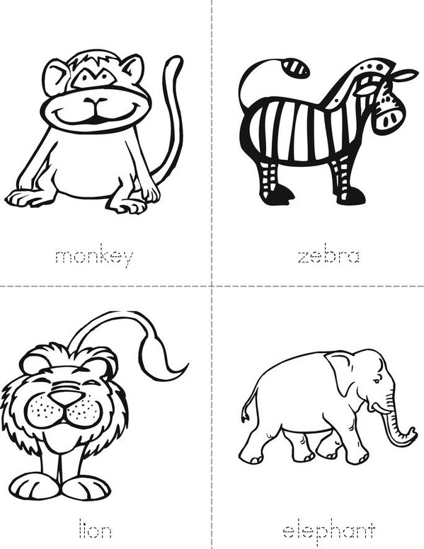 My Zoo Book Mini Book - Sheet 1