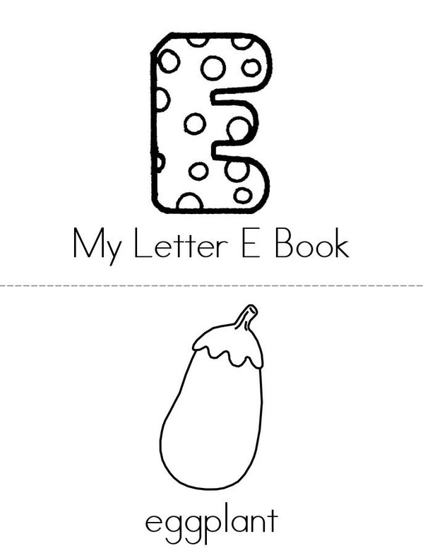 My Letter E Mini Book - Sheet 1