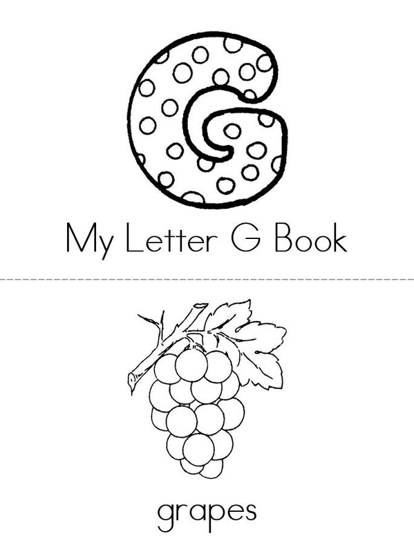 My Letter G Mini Book - Sheet 1