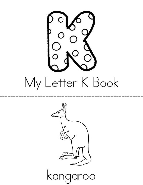 My Letter K Mini Book - Sheet 1