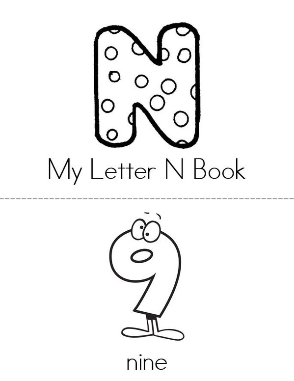 My Letter N Mini Book - Sheet 1