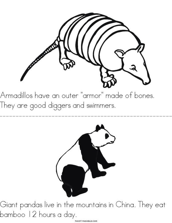 Animal Facts Mini Book - Sheet 6