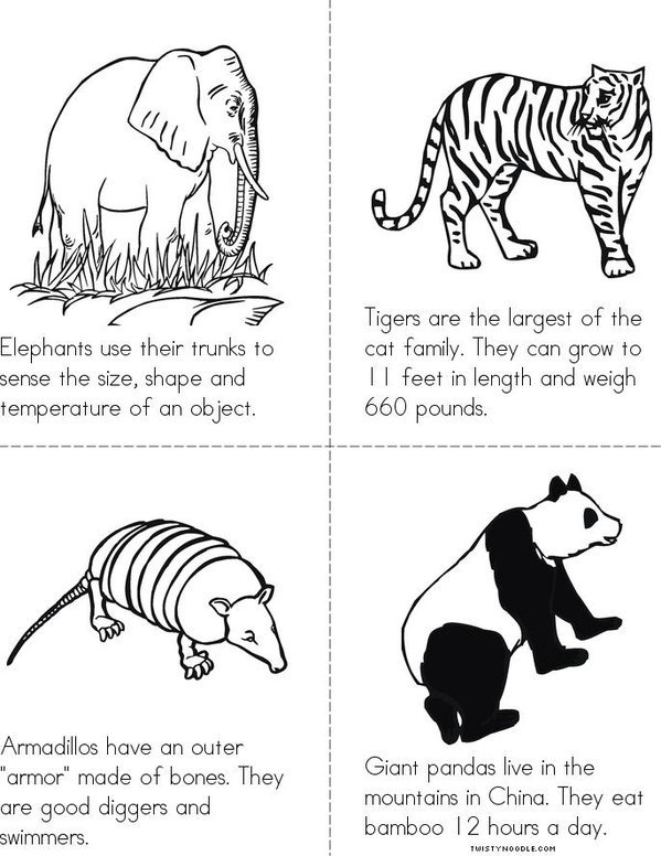 Animal Facts Mini Book - Sheet 3