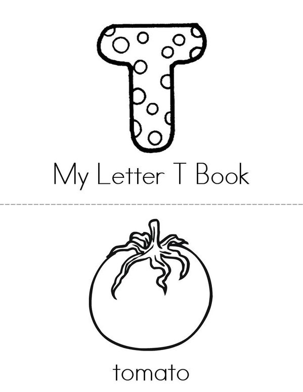 My Letter T Mini Book - Sheet 1