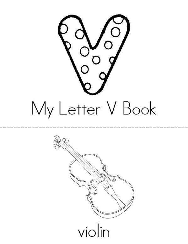 My Letter V Mini Book - Sheet 1