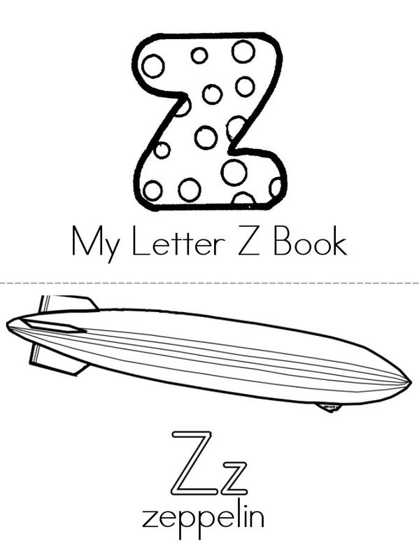 My Letter Z Mini Book - Sheet 1