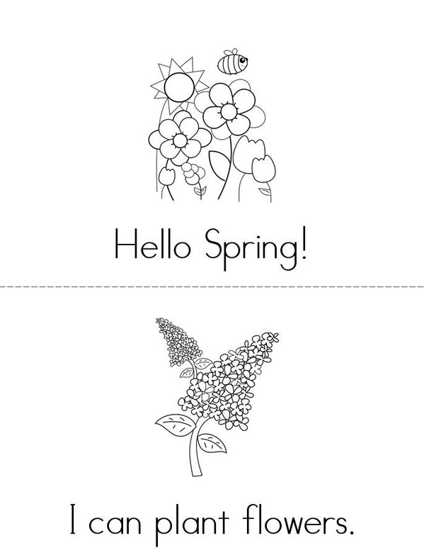 Hello Spring Mini Book - Sheet 1
