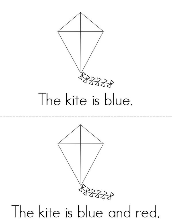 Color the Kite Mini Book - Sheet 1