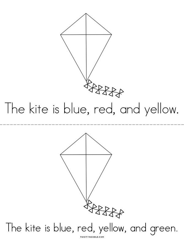 Color the Kite Mini Book - Sheet 2