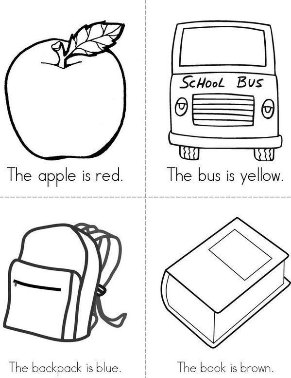 School Book of Colors Mini Book - Sheet 1