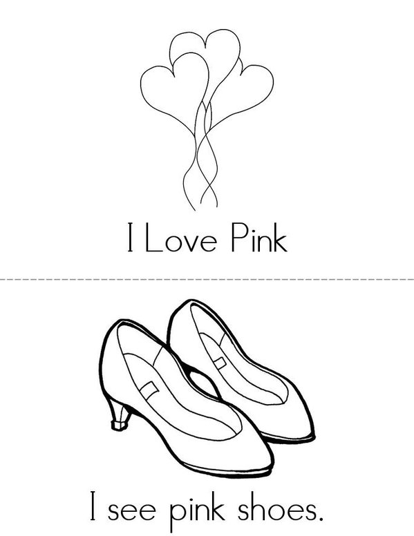 I Love Pink Mini Book - Sheet 1