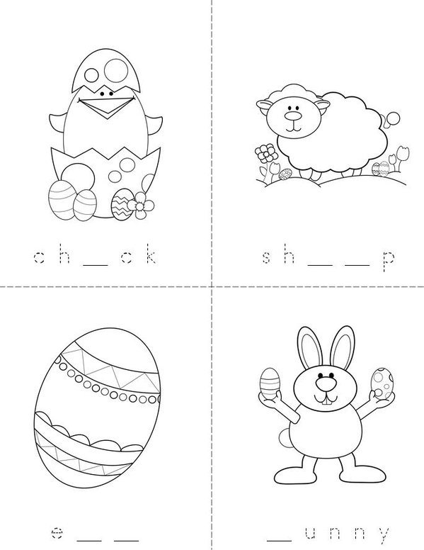 Fill in the missing letters (Easter) Mini Book - Sheet 1