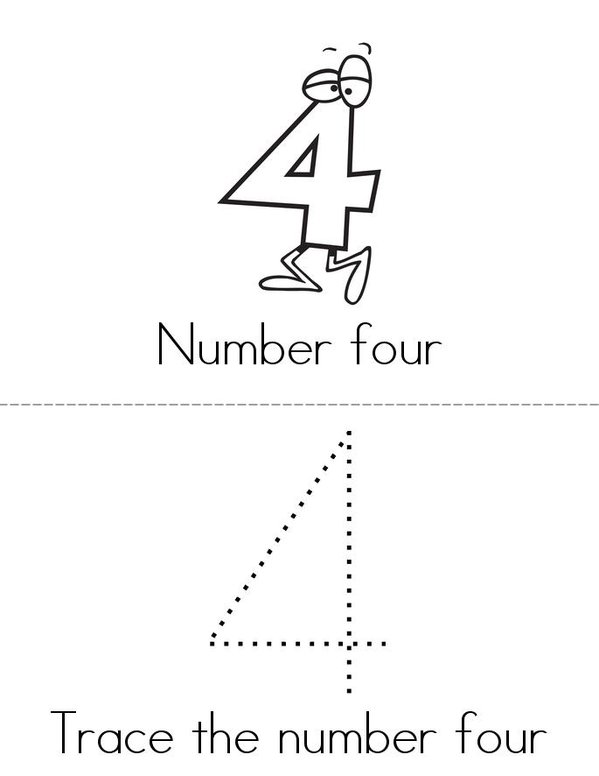 Number 4 book Mini Book - Sheet 1