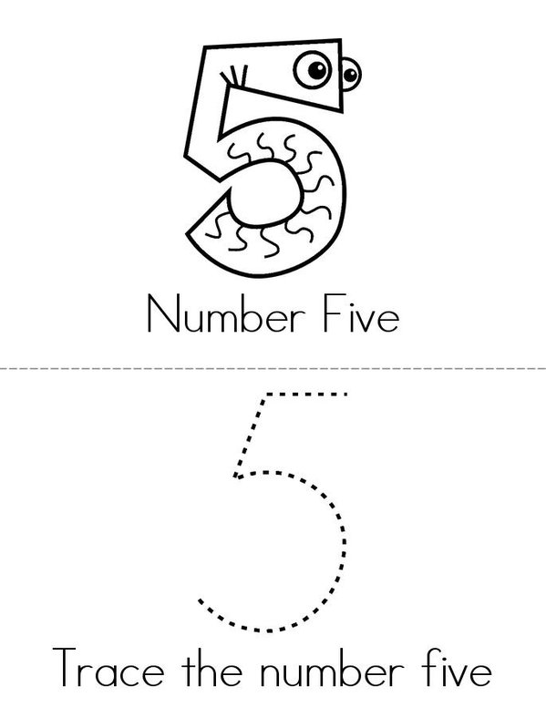 Number 5 book Mini Book - Sheet 1