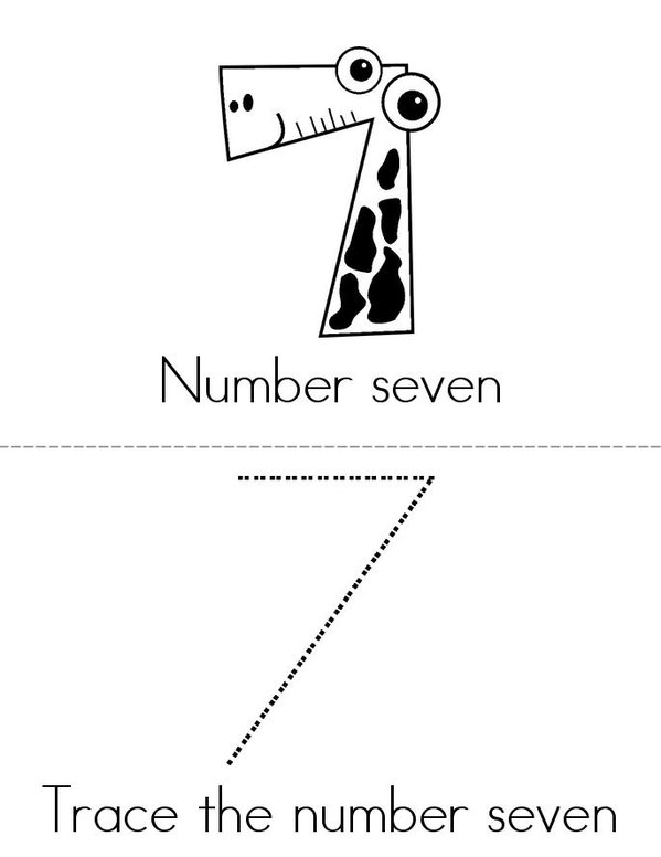 Number 7 Book Mini Book - Sheet 1