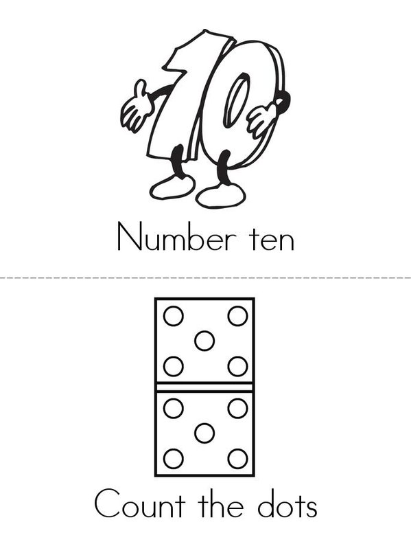 Number 10 Book Mini Book - Sheet 1