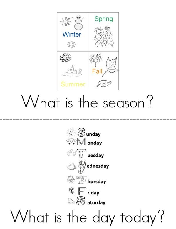 What's the Season? Mini Book - Sheet 1