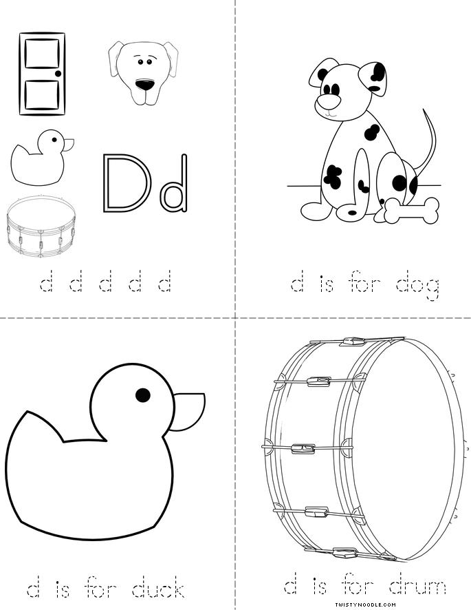 worksheets kindergarten dinosaur for free Noodle Twisty Letter D Book