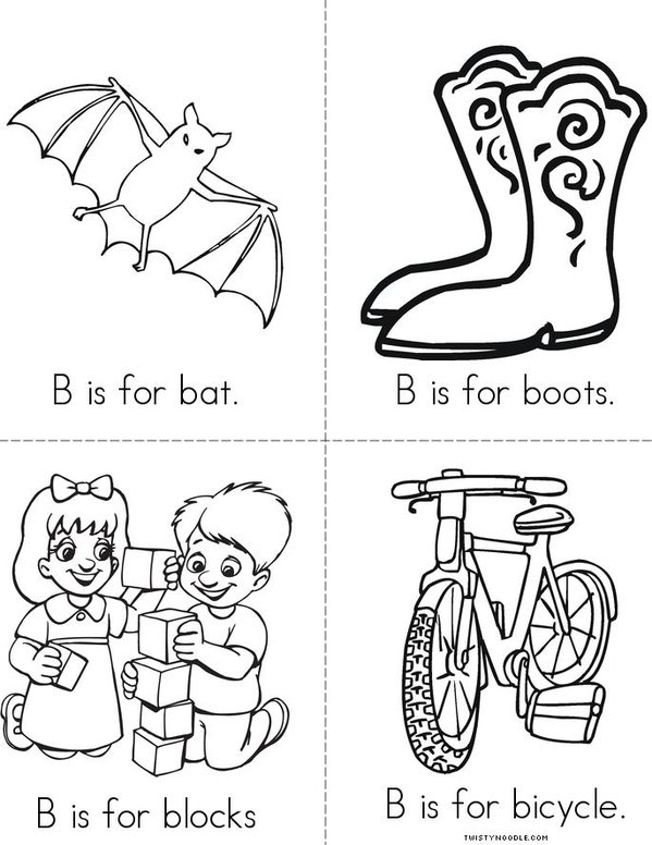 B is for banana Mini Book - Sheet 2