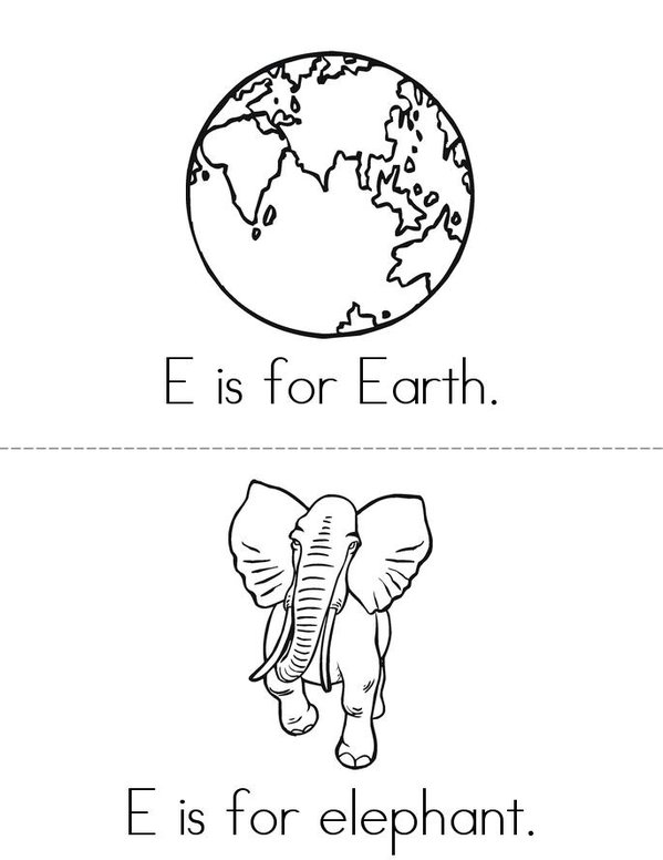 E is for Earth Mini Book - Sheet 1