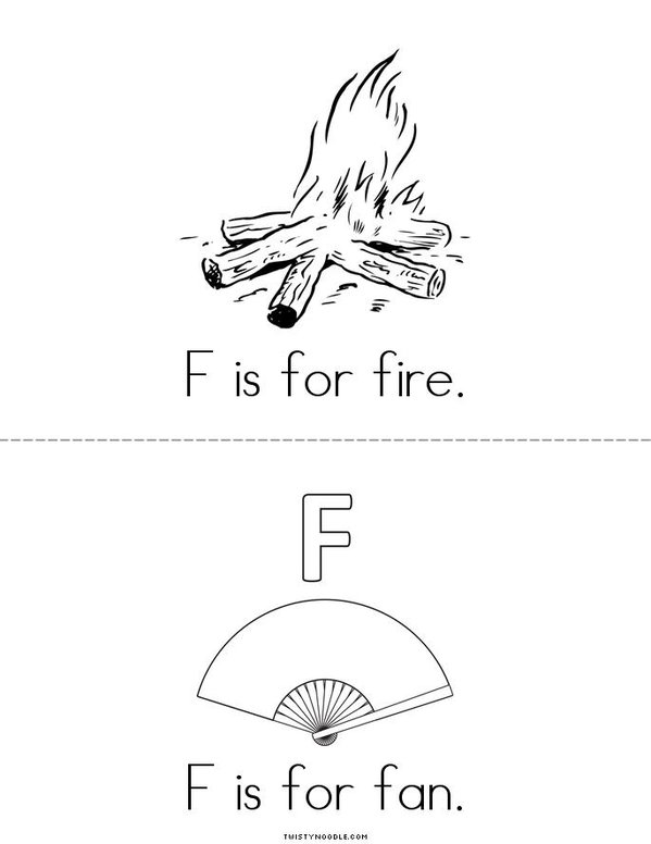 F is for fox Mini Book - Sheet 4