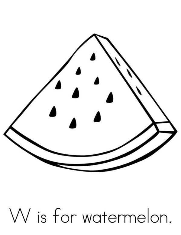 W is for watermelon Mini Book - Sheet 1