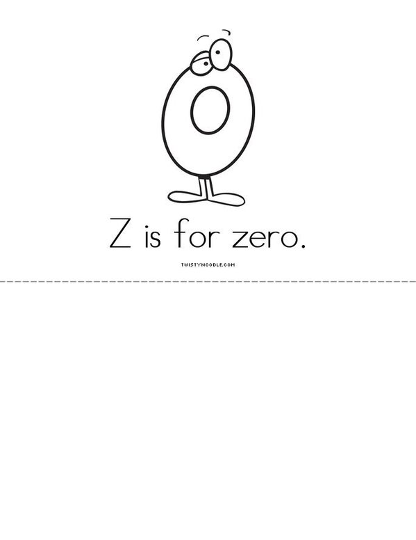 Z is for zipper Mini Book - Sheet 2